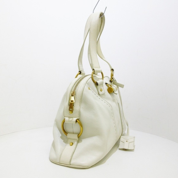 Saint Laurent Yves Leather Handbag Ivory  Muse - Picture 1 of 11